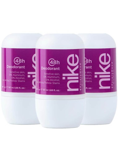 Pack Nike Purple Mood Woman Desodorante Roll-on 50ml 3 uds