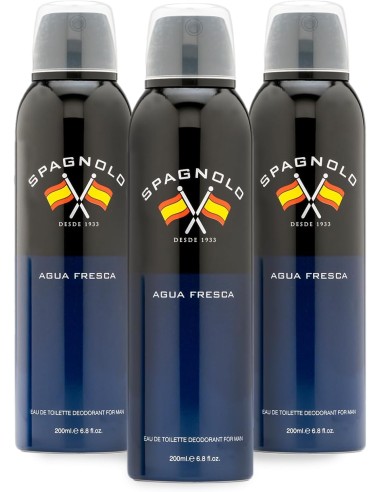 Pack Spagnolo Agua Fresca Desodorante Spray para hombre 200ml x 3 uds