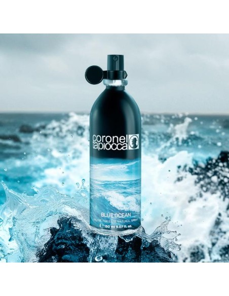 CORONEL TAPIOCCA - Blue Ocean, Colonia hombre, 150 ml, Estuche de regalo, Perfume Formato Spray, Eau de Toilette Natural y masculina con vaporizador, Aroma Cítrico Especiado, Fragancia Fresca y de larga duración ✅ Entrega 24/72h