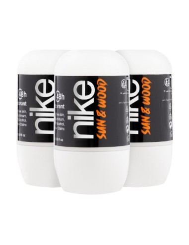 Pack Nike Sun & Wood Man Desodorante Roll-on 50ml 3 uds