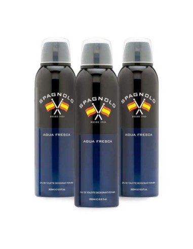 Pack Spagnolo Agua Fresca Desodorante Spray para Hombre 200ml 3 uds