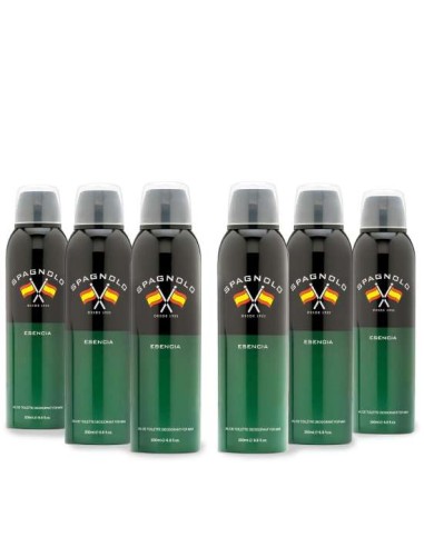 Pack Spagnolo Esencia Desodorante Spray para Hombre 200ml 6 uds