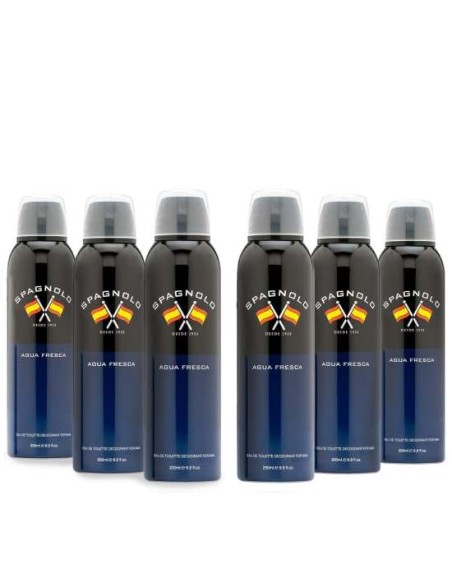 Pack Spagnolo Agua Fresca Desodorante Spray para Hombre 200ml 6 uds