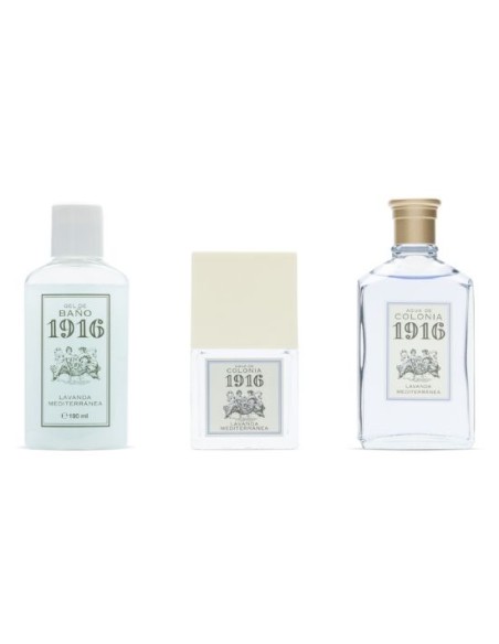 1916 - Lavanda Mediterránea, Agua de Colonia hombre y mujer, 200 ml, 400 ml, Estuche de regalo, Perfume unisex, Eau de Toilette masculina y femenina, Fragancia Fresca y Floral, Aroma de larga duración ✅ Entrega 24/72h