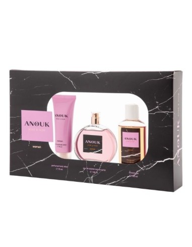 ANOUK - Rose & Noir, Colonia mujer, 200 ml, Estuche de regalo, Perfume Formato Spray, Eau de Toilette Natural y femenina, Aroma Dulce y Floral, Fragancia Fresca, Delicada y de larga duración ✅ Entrega 24/72h