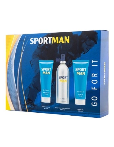 SPORTMAN - Go For It, Colonia hombre, 150 ml, 250 ml, Estuche de regalo, Perfume Formato Spray, Eau de Toilette Natural y masculina, Aroma Cítrico, Fragancia Fresca, Deportiva y de larga duración ✅ Entrega 24/72h