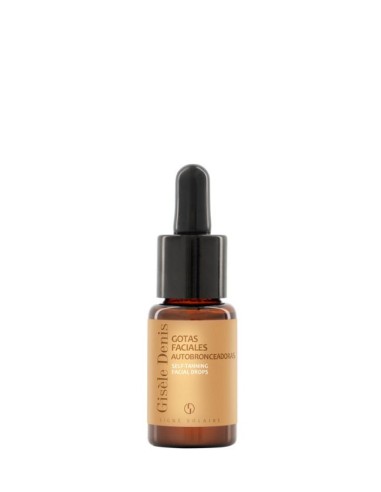 Gisele Denis Gotas Faciales Autobronceadoras 15ml. Con Dihidroxiacetona (DHA), Eritrulosa y Ácido Hialurónico. Bronceado gradual. Hidratante. Para  todo tipo de pieles. Dermatológicamente testado. Fabricado en España. Entrega en 24/72h.