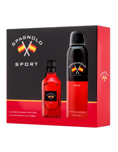 SPAGNOLO - Sport, Colonia hombre, 75ml, 150 ml, Estuche de regalo, Perfume Formato Spray, Eau de Toilette Natural y masculina, Aroma Amaderado Especiado, Fragancia Fresca, Enérgica y de larga duración ✅ Entrega 24/72h