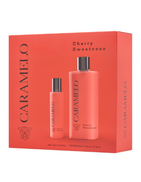 CARAMELO - Cherry Sweetness Woman, Perfume Mujer, 130 ml, Estuche de regalo de 2 piezas, Perfume Spray, Aroma Cítrico y Floral, Fragancia intensa y de larga duración, Entrega 24/72h