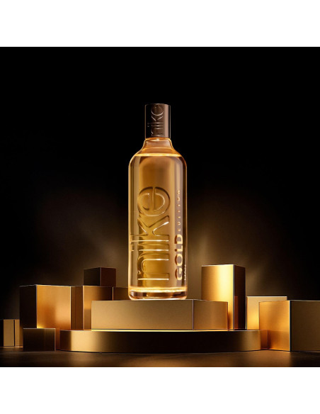 NIKE - Gold Edition, Colonia hombre, 100 ml, 200 ml, Estuche de regalo de 3 piezas, Eau de Toilette Natural y masculina, Aroma Cítrico Especiado, Fragancia Fresca, Elegante y de larga duración ✅ Entrega 24/72h