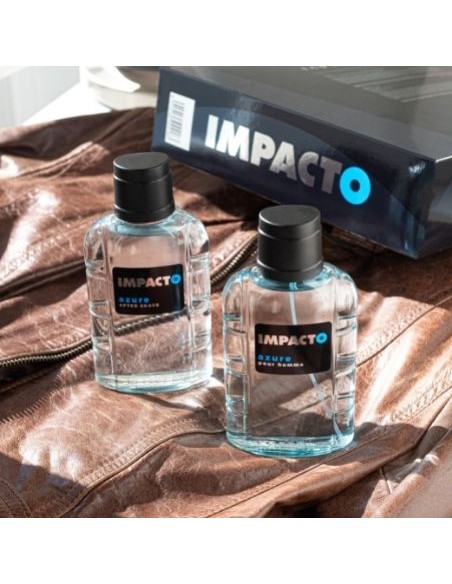 IMPACTO - Azure, Agua de Colonia hombre, 200 ml, Estuche de regalo, Perfume Formato Spray, Eau de Toilette Natural y masculina, Aroma Amaderado, Fragancia Fresca, Atrayente y de larga duración ✅ Entrega 24/72h