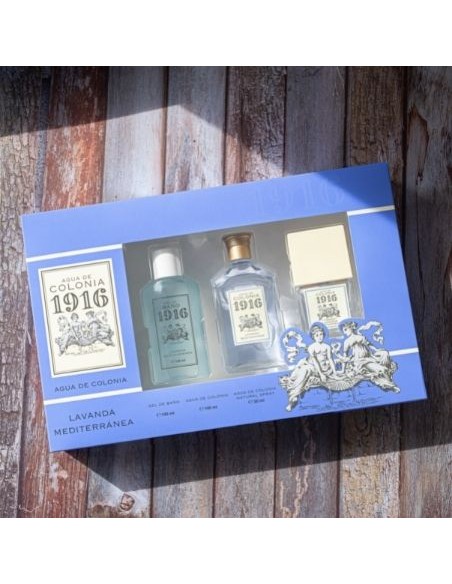 1916 - Lavanda Mediterránea, Agua de Colonia hombre y mujer, 200 ml, 400 ml, Estuche de regalo, Perfume unisex, Eau de Toilette masculina y femenina, Fragancia Fresca y Floral, Aroma de larga duración ✅ Entrega 24/72h