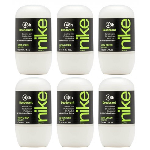 Pack Nike Ultra Green Desodorante para hombre Roll-on 50ml 6 uds.