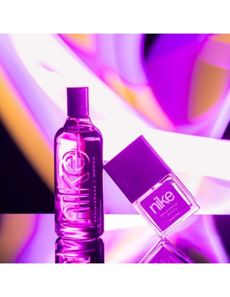 NIKE - Purple Mood, Colonia mujer, 100 ml, 150 ml, Estuche de regalo de 3 piezas, Perfume Formato Spray, Eau de Toilette Natural y femenina, Aroma Floral Gourmand, Fragancia Fresca, Dulce y de larga duración ✅ Entrega 24/72h